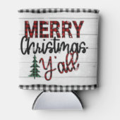 Vrolijk kerstfeest Y'all Rustic Pset Trees Feestda Blikjeskoeler (Voorkant)
