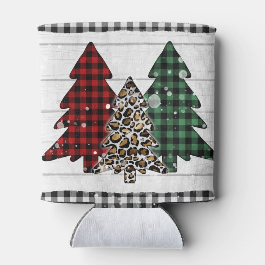 Vrolijk kerstfeest Y'all Rustic Pset Trees Feestda Blikjeskoeler (Achterkant)