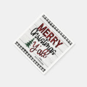 Vrolijk kerstfeest Y'all Rustic Pset Trees Name Servet (Hoek)