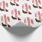 Vrolijk kerstfeest Y'all - Santa Boot (White Back) Cadeaupapier (Hoek)