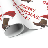 Vrolijk kerstfeest Y'all - Santa Boot (White Back) Cadeaupapier (Rol Hoek)