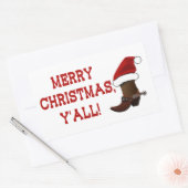 Vrolijk Kerstfeest Y'all - Santa Boot (Witte Rug) Rechthoekige Sticker (Envelop)