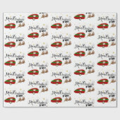 Vrolijk kerstfeest Y'All Santa Camper Holiday Cadeaupapier (Vlak)