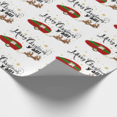 Vrolijk kerstfeest Y'All Santa Camper Holiday Cadeaupapier (Hoek)