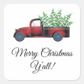 Vrolijk kerstfeest Y'all Sticker (Voorkant)