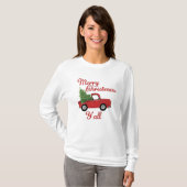 Vrolijk kerstfeest Y'all T-shirt (Voorkant volledig)