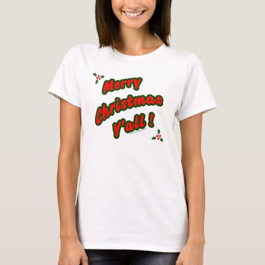 Vrolijk kerstfeest Y'all T-shirt (Voorkant)