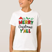 Vrolijk kerstfeest Y'all T-Shirt (Voorkant)