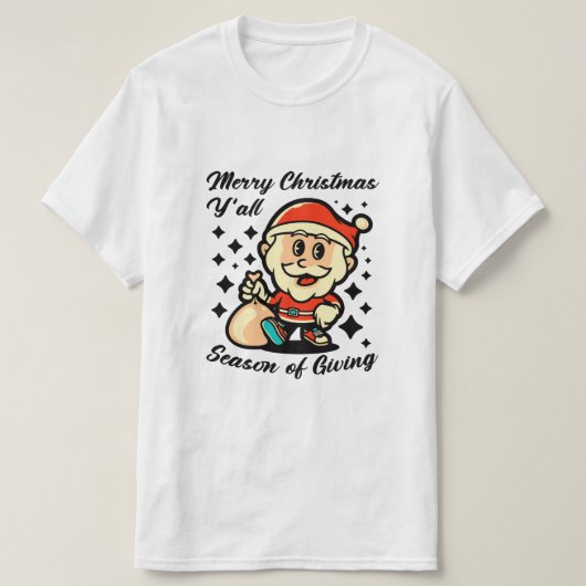 Vrolijk kerstfeest Y'all T-shirt (Design voorkant)