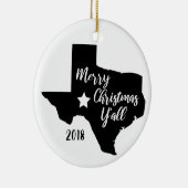 Vrolijk kerstfeest Y'all Texas kerst Keramisch Ornament (Rechts)