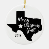 Vrolijk kerstfeest Y'all Texas kerst Keramisch Ornament (Voorkant)