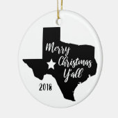 Vrolijk kerstfeest Y'all Texas kerst Keramisch Ornament (Links)