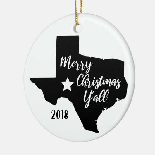 Vrolijk kerstfeest Y'all Texas kerst Keramisch Ornament (Links)