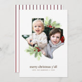 Vrolijk kerstfeest Y'all Texas State Holiday Kaart (Voorkant / Achterkant)