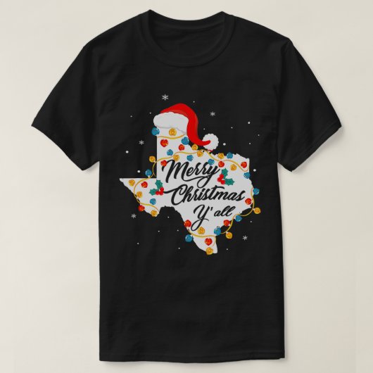 Vrolijk kerstfeest YAll Texas State Texan Holiday  T-shirt (Design voorkant)