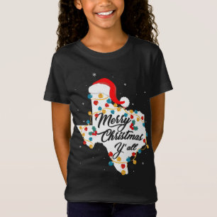 Vrolijk Kerstfeest Yall Texas State Texan Vakantie T-shirt
