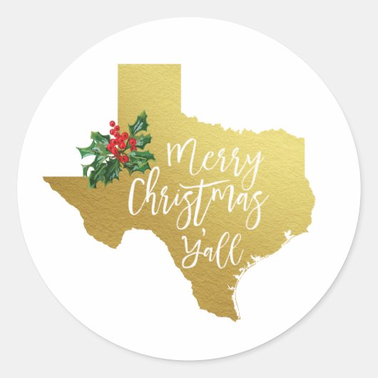 Vrolijk kerstfeest Y'all Texas Sticker (Voorkant)