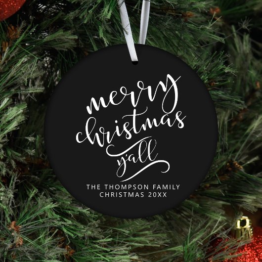 Vrolijk Kerstfeest Y'all Texas Vakantie Foto Keramisch Ornament