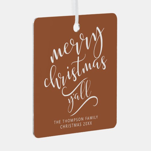 Vrolijk Kerstfeest Y'all Texas Vakantie Foto Metalen Ornament (Voorkant Rechts)