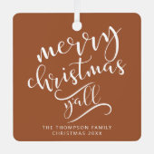 Vrolijk Kerstfeest Y'all Texas Vakantie Foto Metalen Ornament (Voorkant)