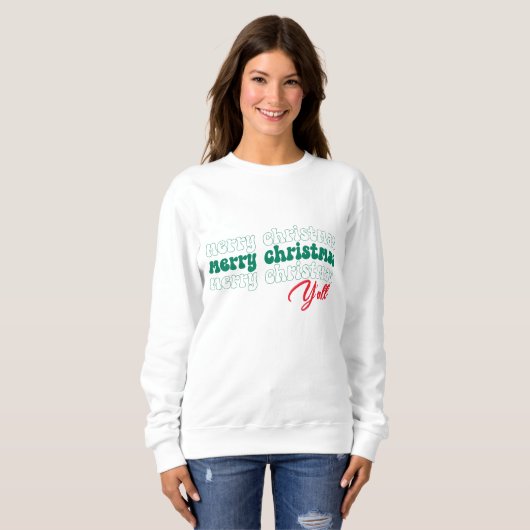 Vrolijk kerstfeest Y'all Trui (Voorkant volledig)