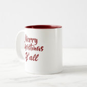 Vrolijk kerstfeest Y'all Tweekleurige Koffiemok (Voorkant links)