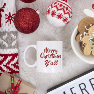 Vrolijk kerstfeest Y'all Tweekleurige Koffiemok