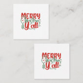 Vrolijk kerstfeest Y'all Vierkante Visitekaartje (Voorkant / Achterkant)