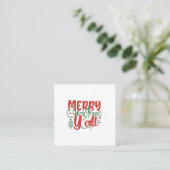 Vrolijk kerstfeest Y'all Vierkante Visitekaartje (Staand voorkant)