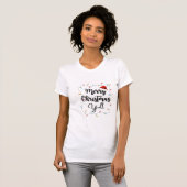 Vrolijk kerstfeest Y'all Xmas Light en Santa Hat T-shirt (Voorkant volledig)