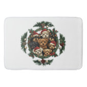 Vrolijk Kerstfeest Yorkshire Terrier Honden Badmat (Voorkant)