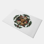 Vrolijk Kerstfeest Yorkshire Terrier Honden Deurmat (Schuin)