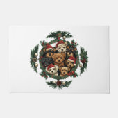 Vrolijk Kerstfeest Yorkshire Terrier Honden Deurmat (Voorkant)