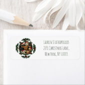 Vrolijk Kerstfeest Yorkshire Terrier Honden Etiket (Insitu)