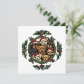 Vrolijk Kerstfeest Yorkshire Terrier Honden Feestdagenkaart (Staand voorkant)