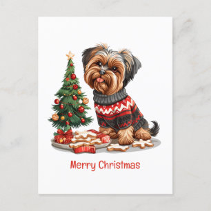 Vrolijk Kerstfeest Yorkshire Terrier Honden Feestdagenkaart