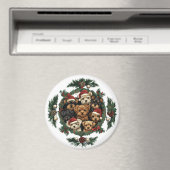 Vrolijk Kerstfeest Yorkshire Terrier Honden Magneet (Insitu (Vaatwasser))