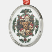 Vrolijk Kerstfeest Yorkshire Terrier Honden Metalen Ornament (Links)