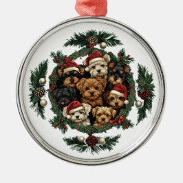Vrolijk Kerstfeest Yorkshire Terrier Honden Metalen Ornament