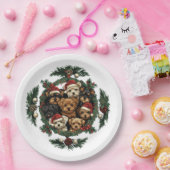 Vrolijk Kerstfeest Yorkshire Terrier Honden Papieren Bordje (Feest)