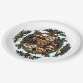 Vrolijk Kerstfeest Yorkshire Terrier Honden Papieren Bordje (Gekanteld)