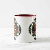 Vrolijk Kerstfeest Yorkshire Terrier Honden Tweekleurige Koffiemok (Center)