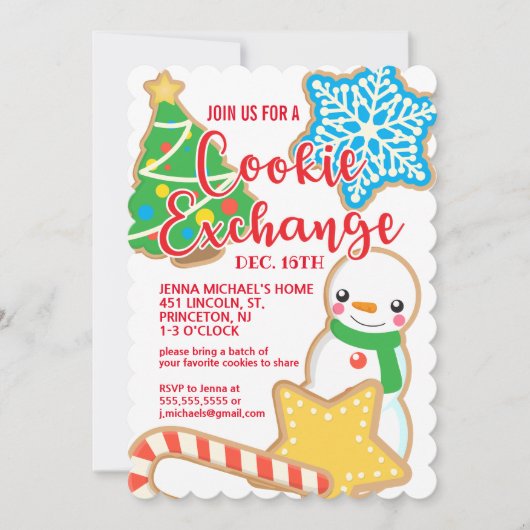 Vrolijk kerstfeest | Yummy Cookie Exchange Kaart (Voorkant)