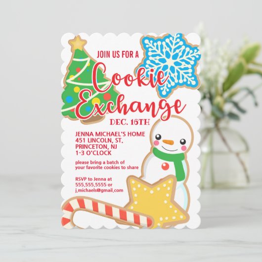 Vrolijk kerstfeest | Yummy Cookie Exchange Kaart (Staand voorkant)