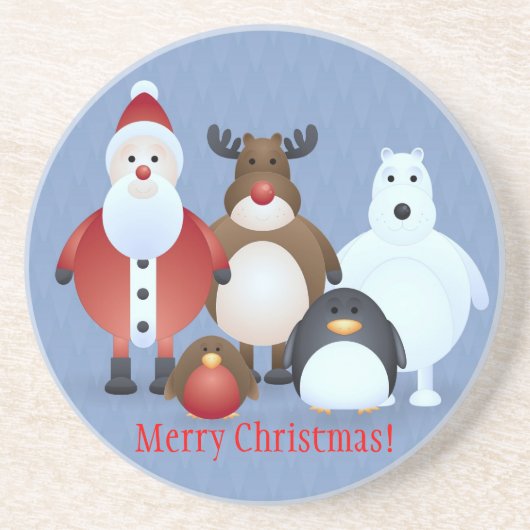 Vrolijk kerstfeest zandsteen onderzetter (Voorkant)