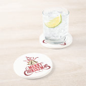 Vrolijk kerstfeest zandsteen onderzetter (Zijkant)