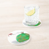 Vrolijk kerstfeest zandsteen onderzetter (Zijkant)