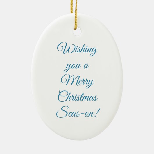 Vrolijk kerstfeest Zeeen | Kerstmis met de zeebode Keramisch Ornament (Achterkant)