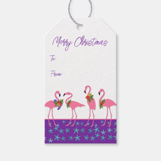 Vrolijk kerstfeest Zeeen sterren Cadeaulabel (Voorkant)