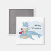 Vrolijk kerstfeest Zeemeermin en walvis Magneet (Voorkant / Achterkant)